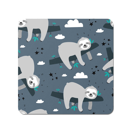 Sleeping Sloth Pattern Coasters