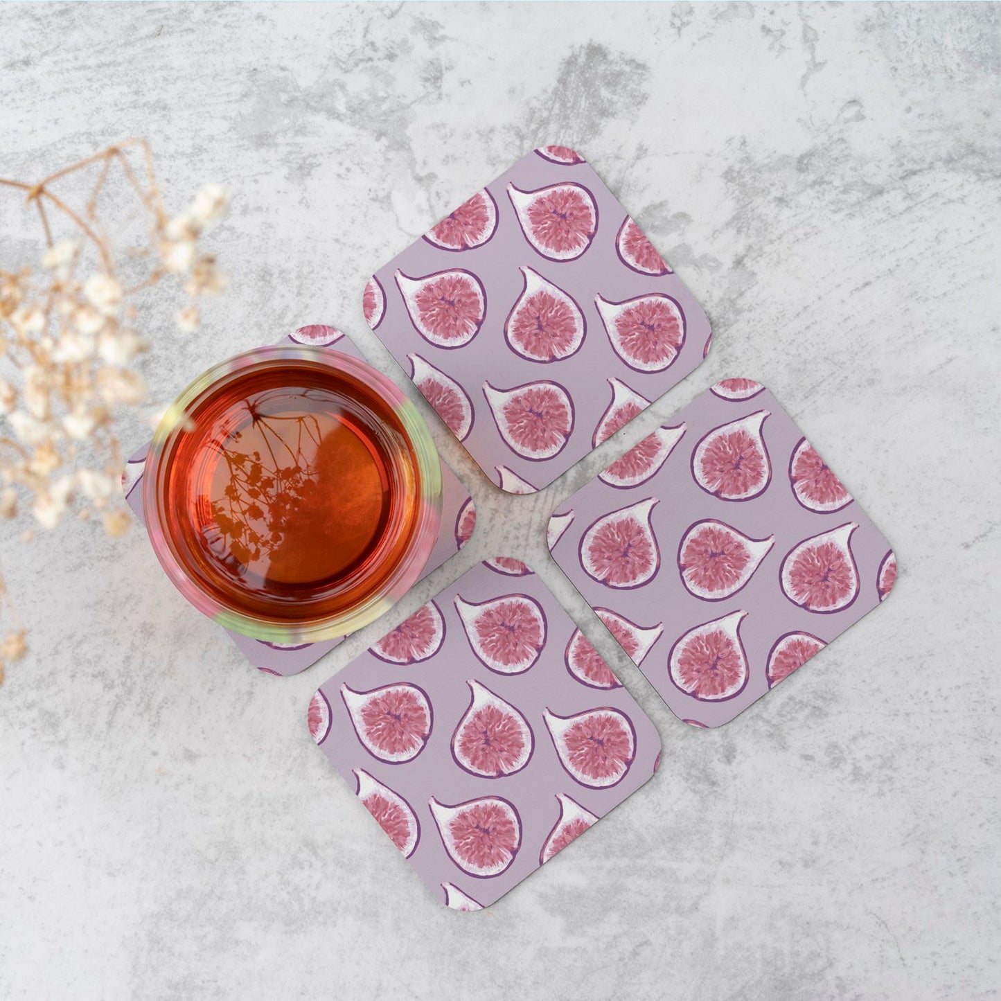 Modern Fig Pattern Coasters