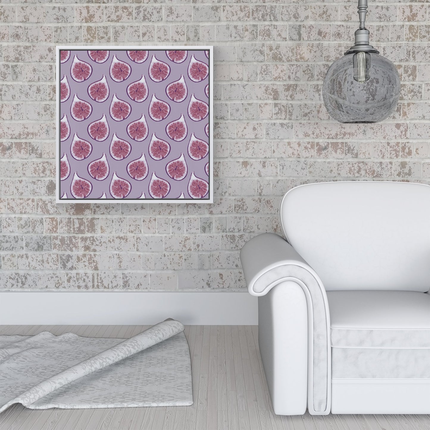 Modern Fig Pattern Framed Canvas