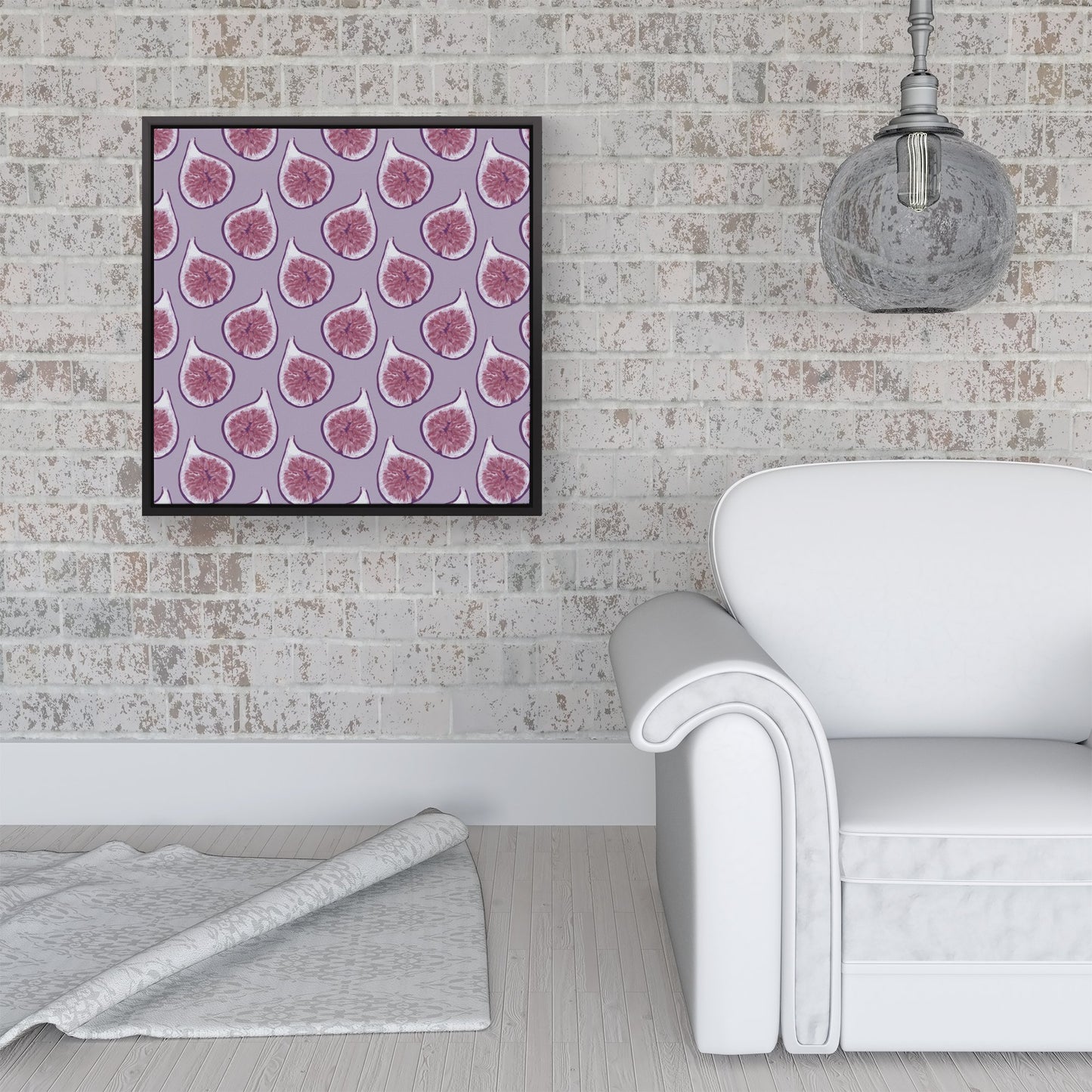 Modern Fig Pattern Framed Canvas