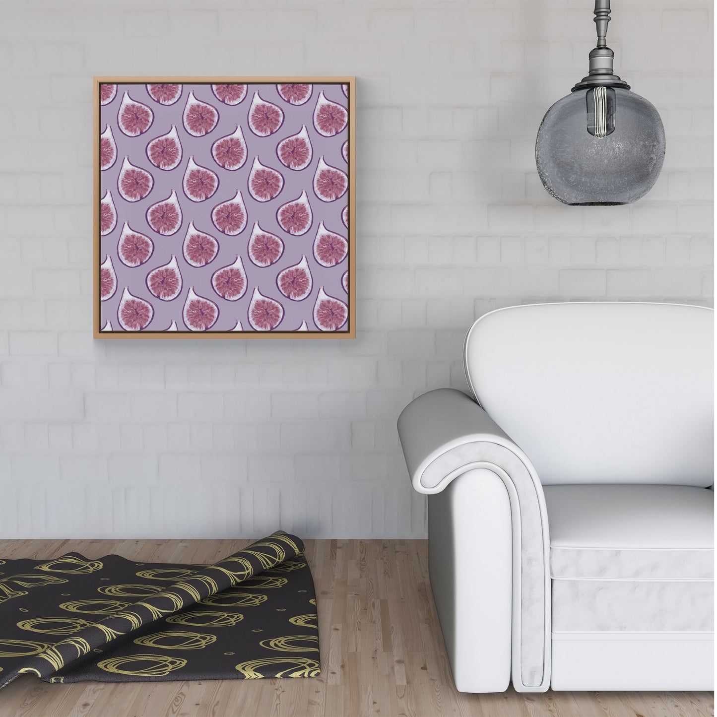 Modern Fig Pattern Framed Canvas