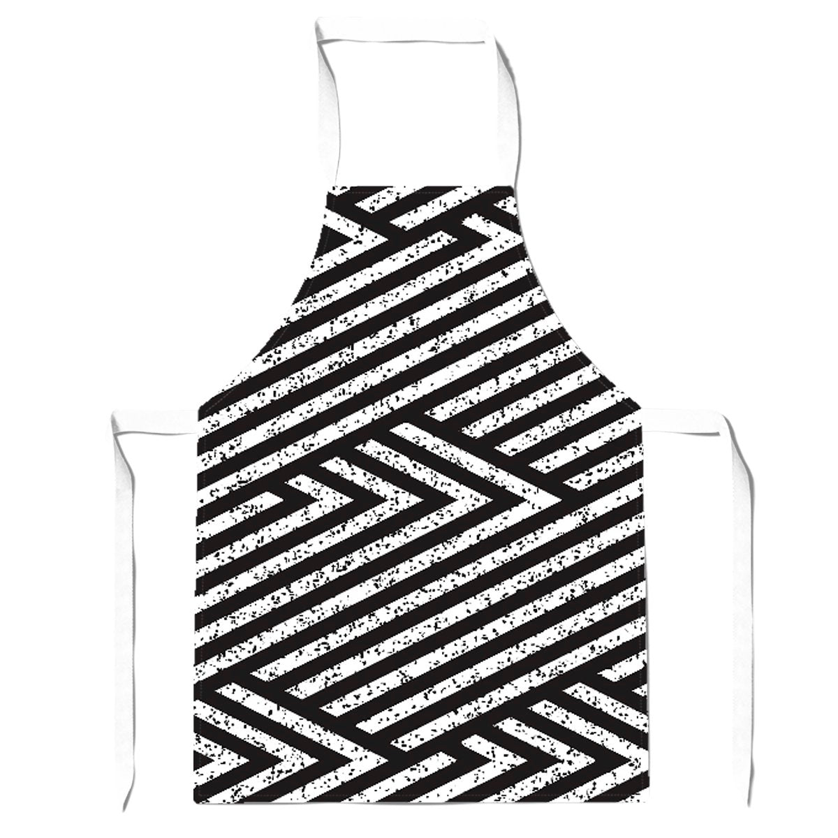 Oblique Black Grunge Pattern Apron