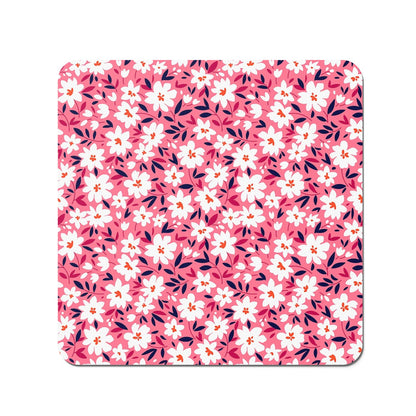 Small Cute White Flower Pattern Coasters