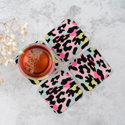 Colourful Leopard Print Coasters