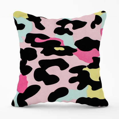 Colourful Leopard Print Outdoor Cushion