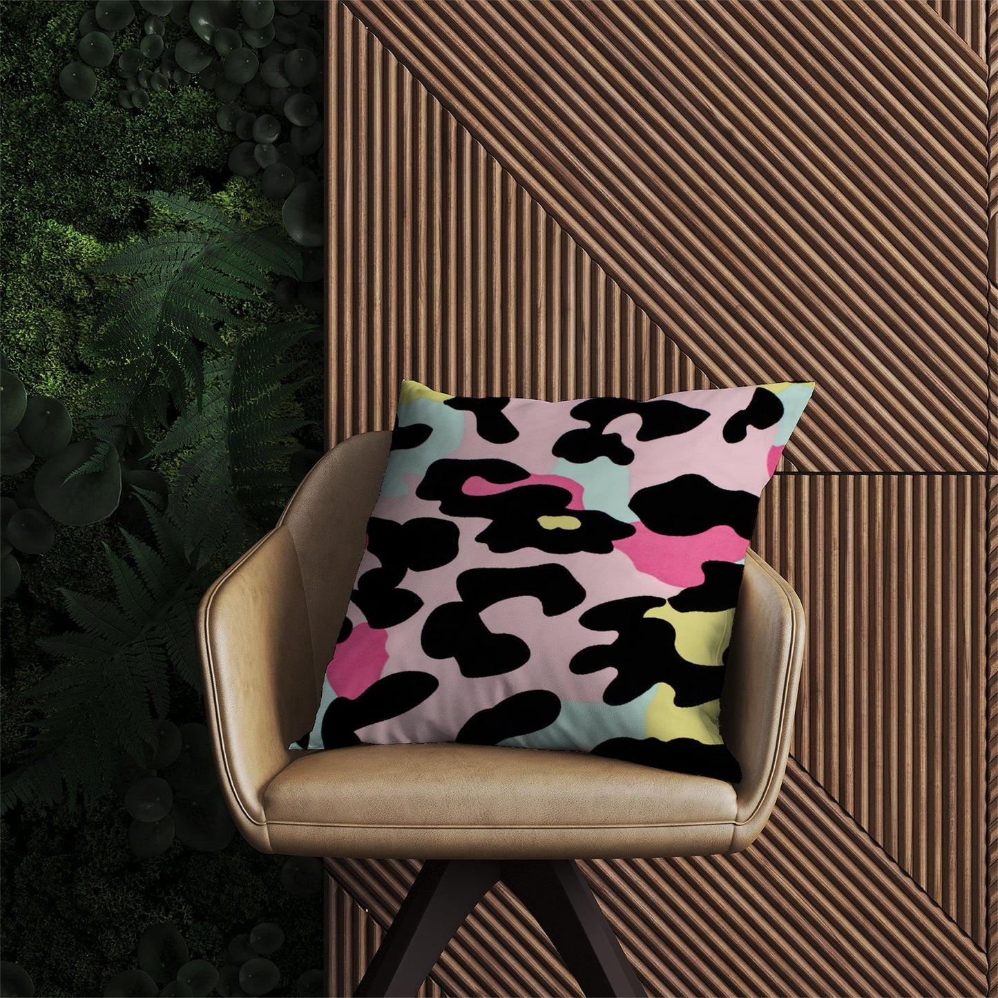 Colourful Leopard Print Outdoor Cushion