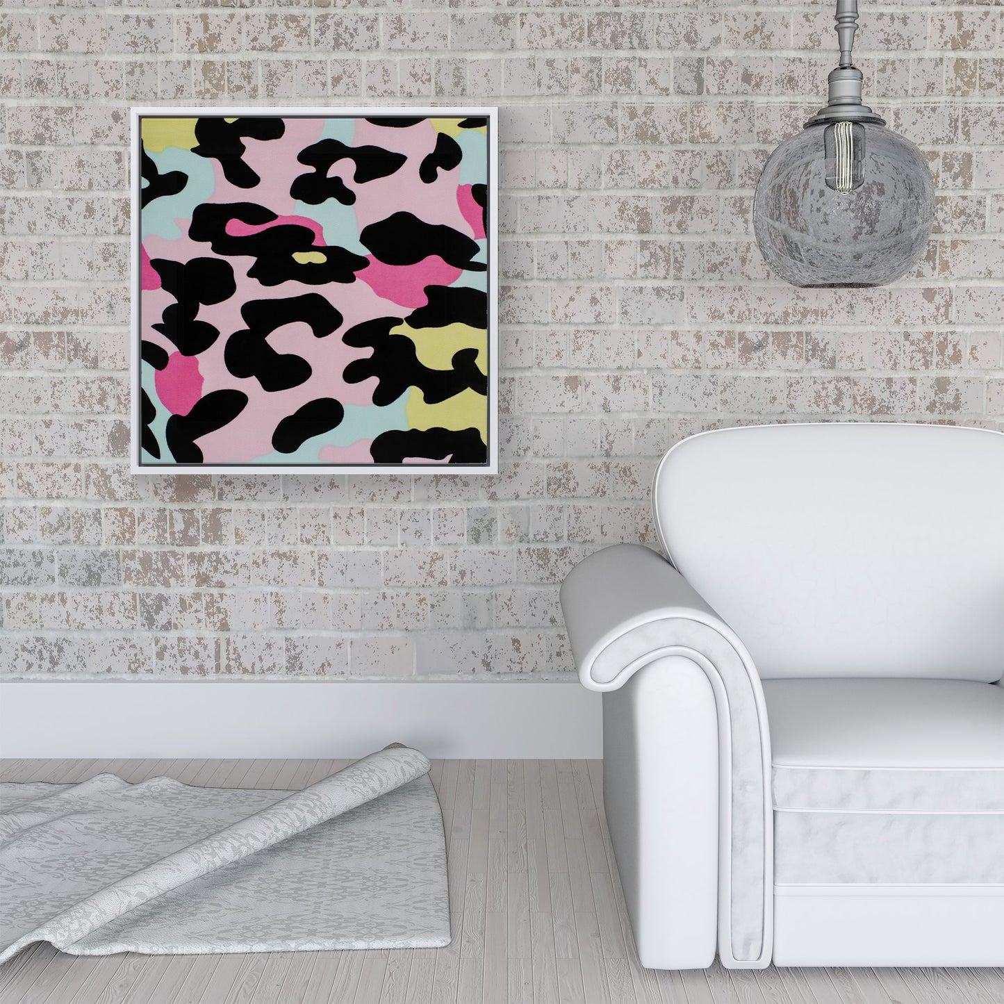 Colourful Leopard Print Framed Canvas