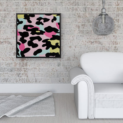 Colourful Leopard Print Framed Canvas