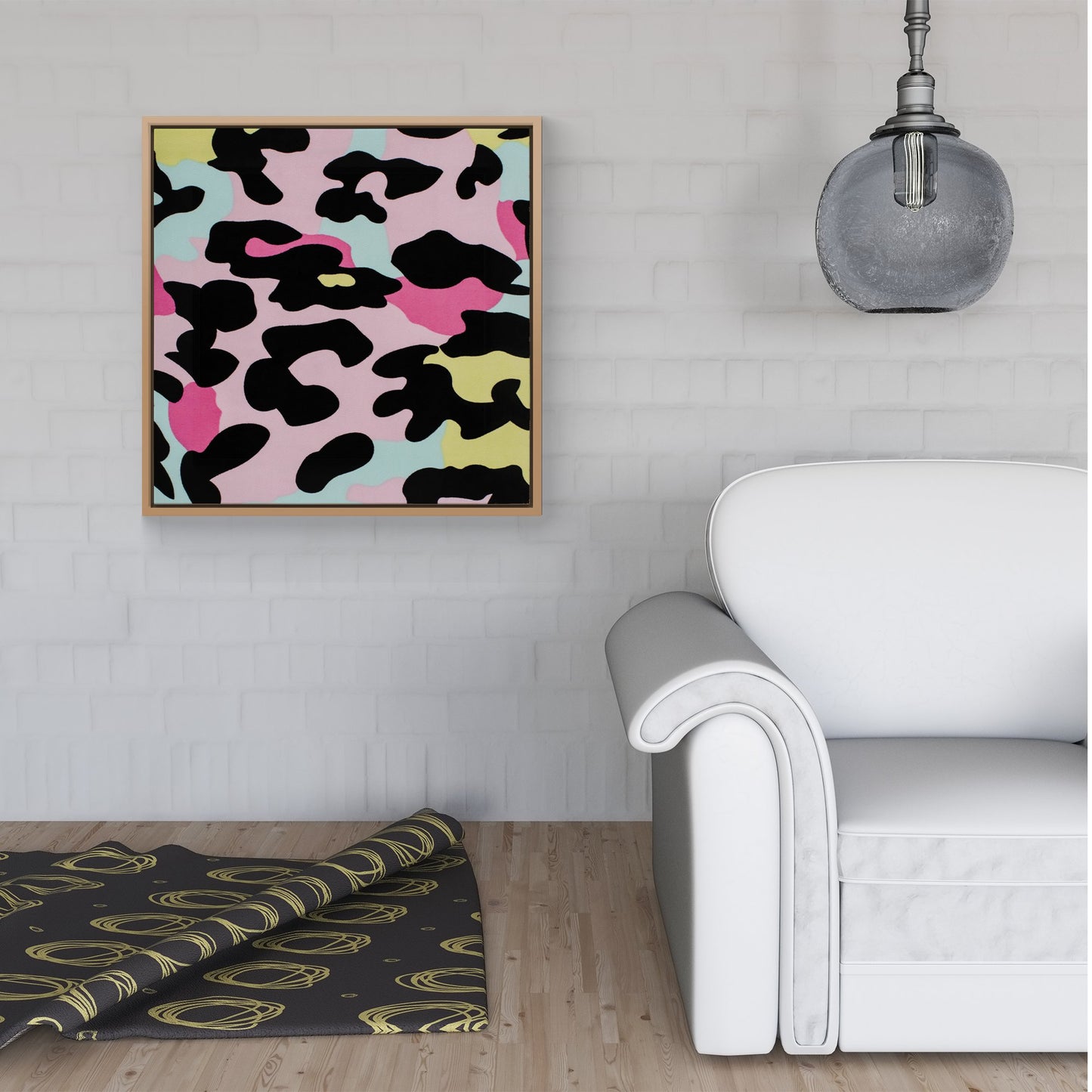 Colourful Leopard Print Framed Canvas