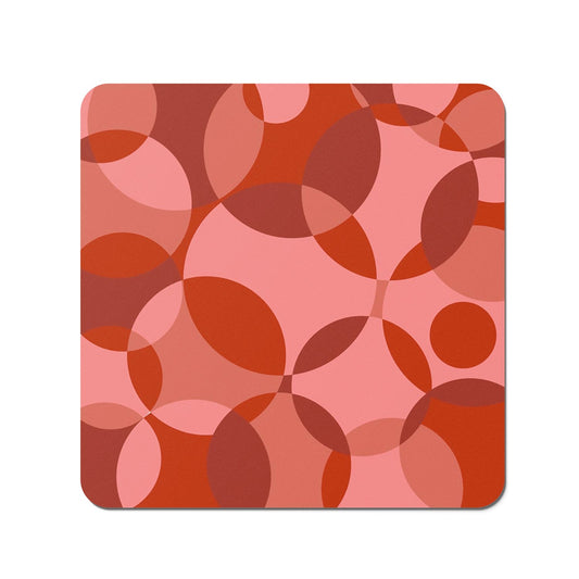 Red Circle Pattern Coasters