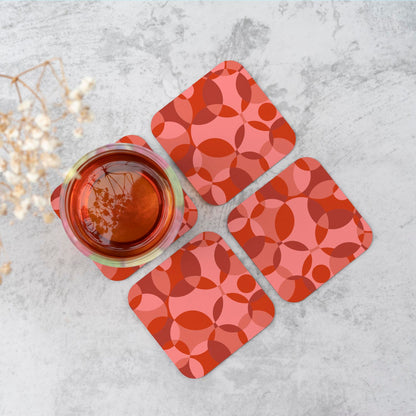 Red Circle Pattern Coasters