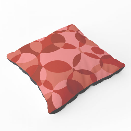 Red Circle Pattern Floor Cushion