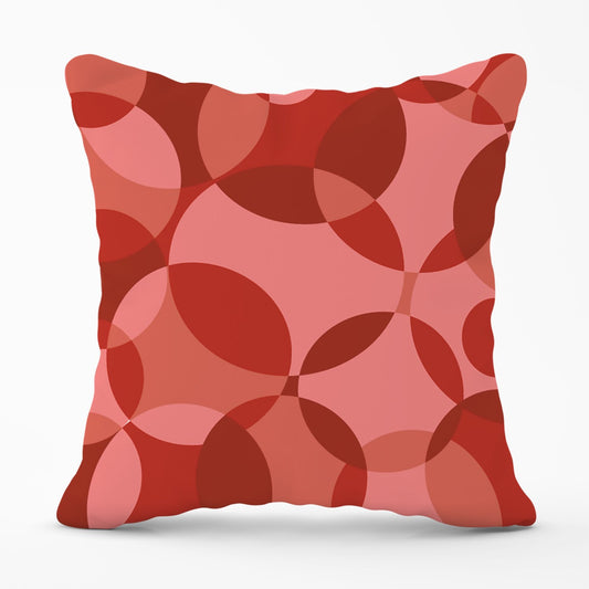 Red Circle Pattern Outdoor Cushion