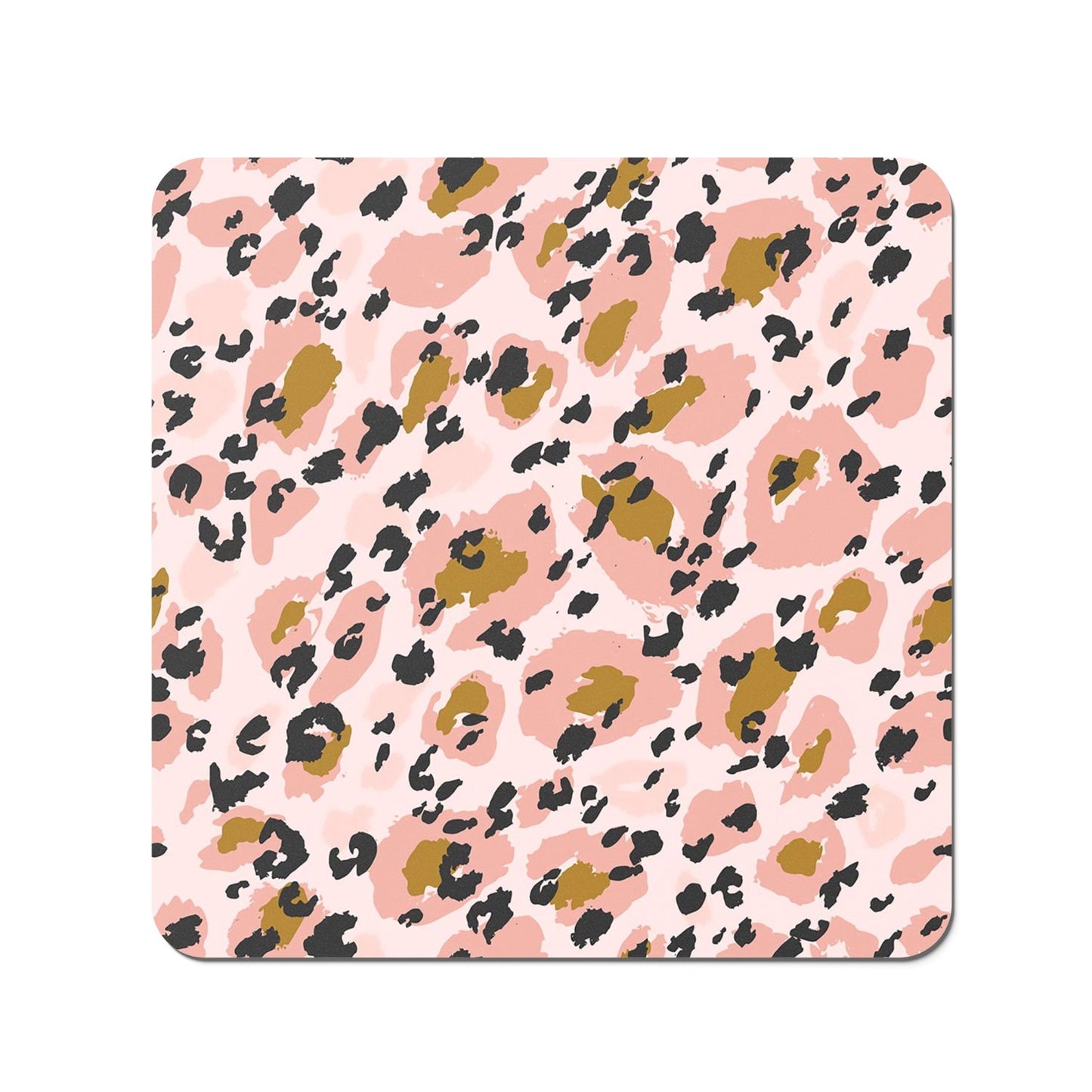 Hand Drawn Pink Leopard Print Coasters