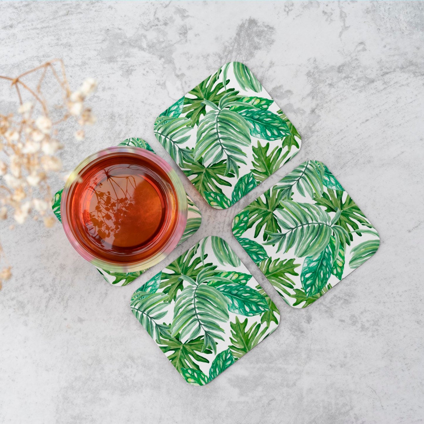 Exotic Rainforest Leaves Coasters