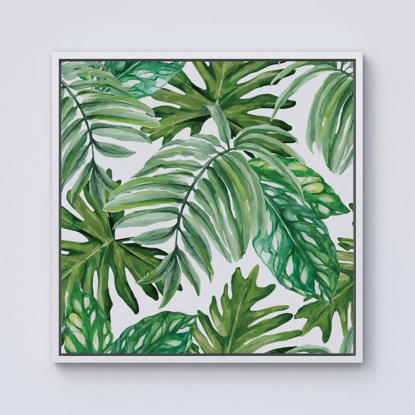 Exotic Rainforest Leaves Framed Canvas