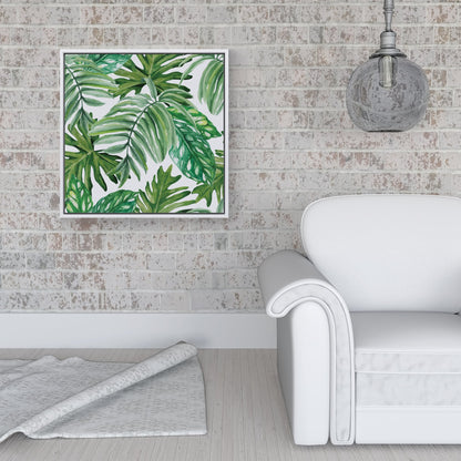 Exotic Rainforest Leaves Framed Canvas