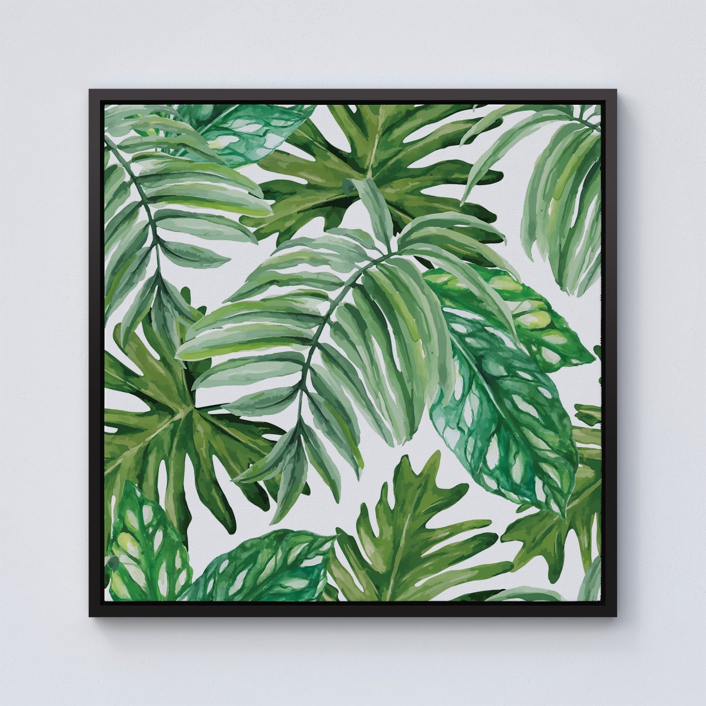 Exotic Rainforest Leaves Framed Canvas