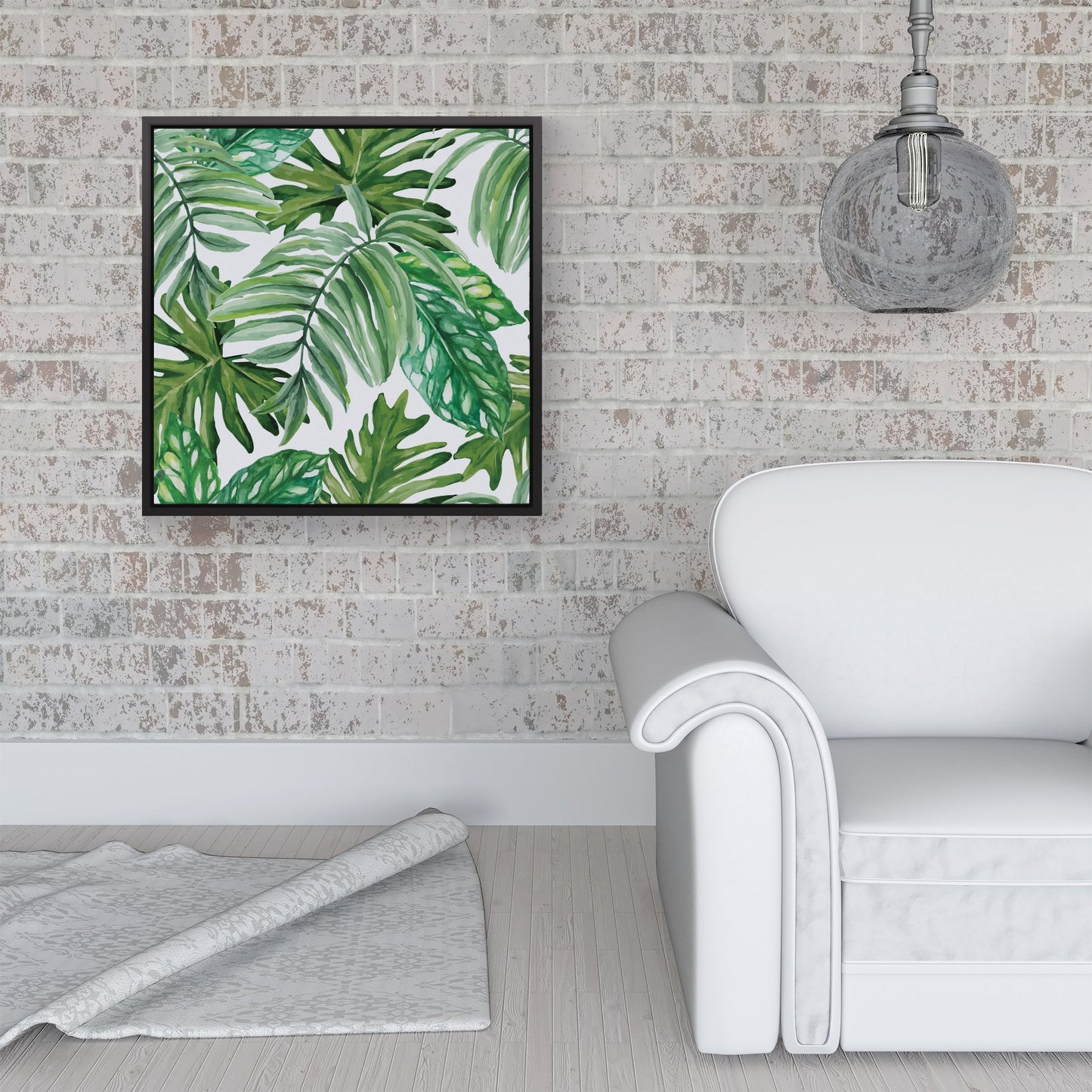 Exotic Rainforest Leaves Framed Canvas