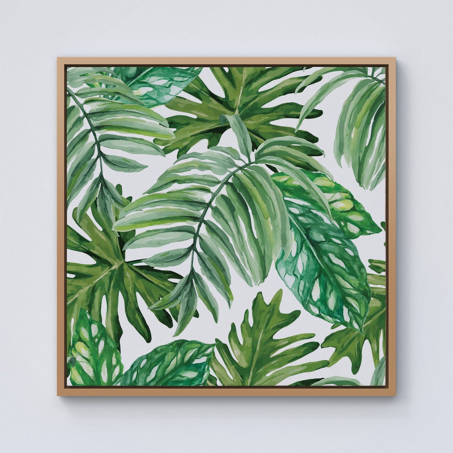 Exotic Rainforest Leaves Framed Canvas