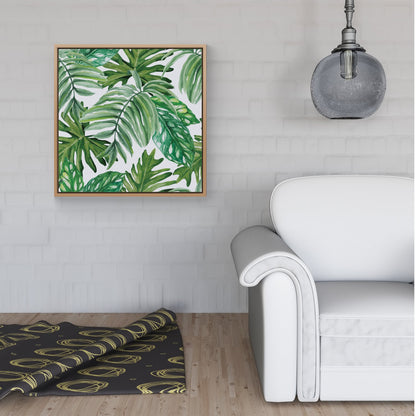 Exotic Rainforest Leaves Framed Canvas