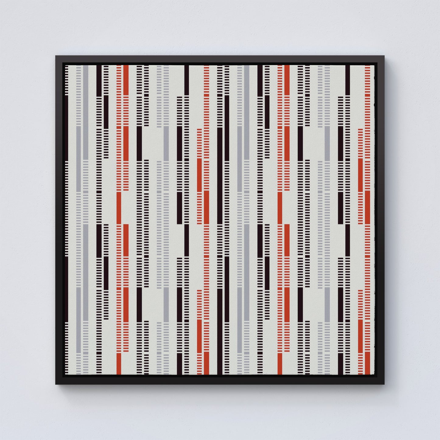 Dashed Stroke Pattern Framed Canvas