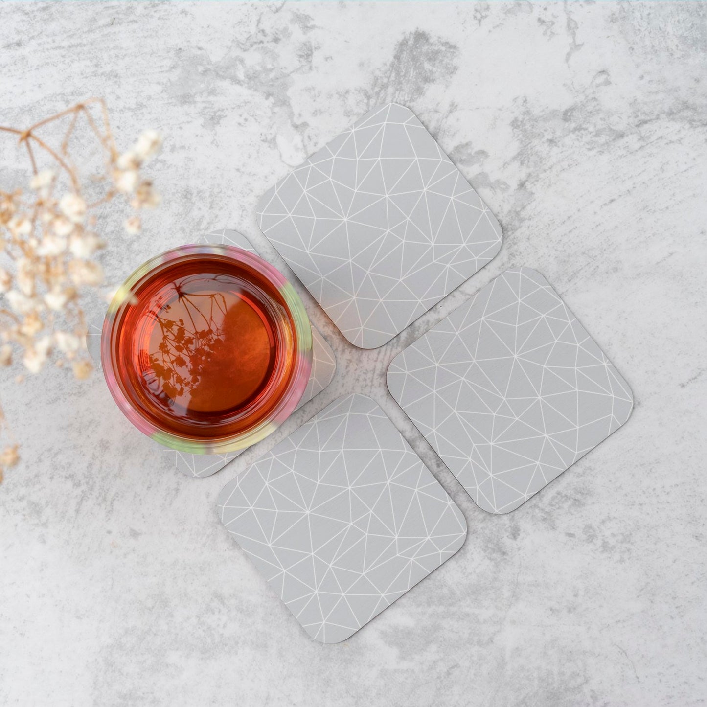 Geometric Triangle Pattern Coasters