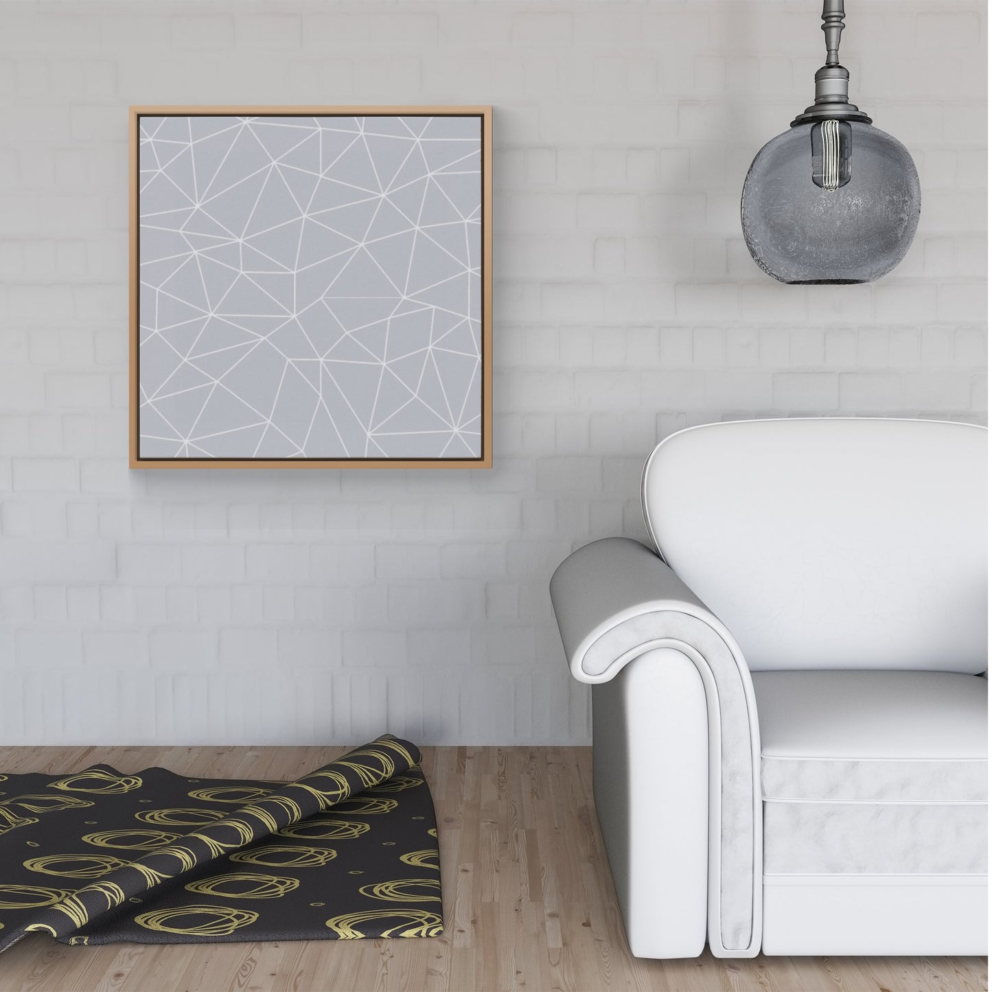 Geometric Triangle Pattern Framed Canvas