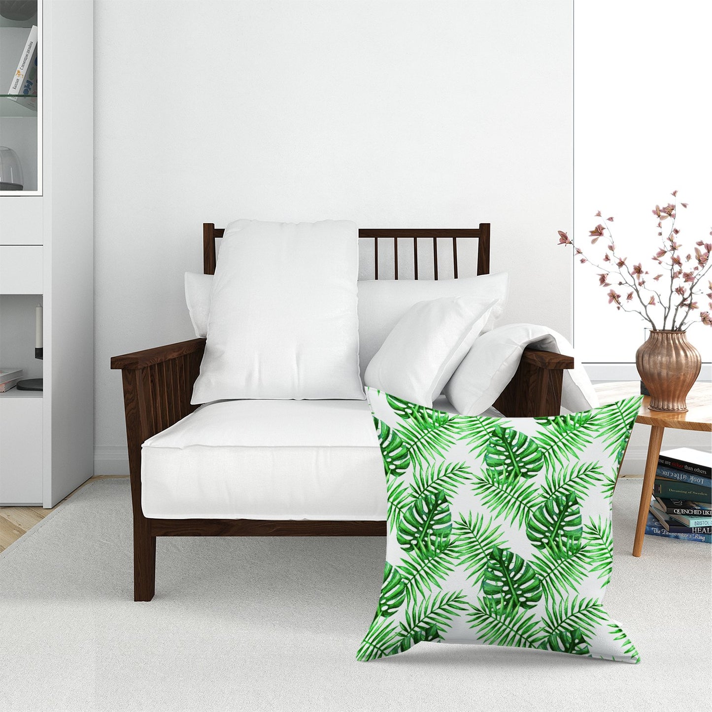 Watercolour Tropical Leaves Floor Cushion