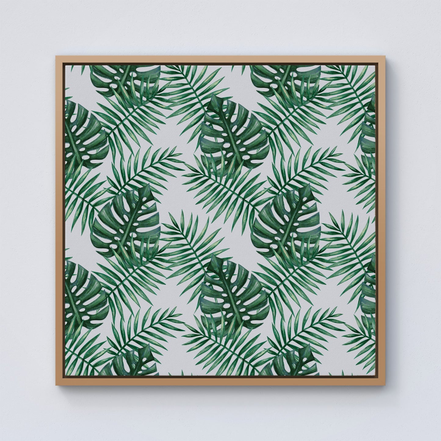 Watercolour Tropical Leaves Framed Canvas