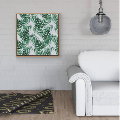 Watercolour Tropical Leaves Framed Canvas