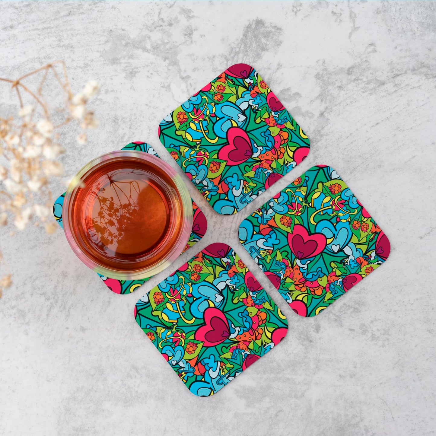 Hippie Psychedelic Pattern Coasters