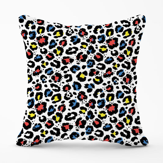 Coloured Leopard Print Outdoor Cushion