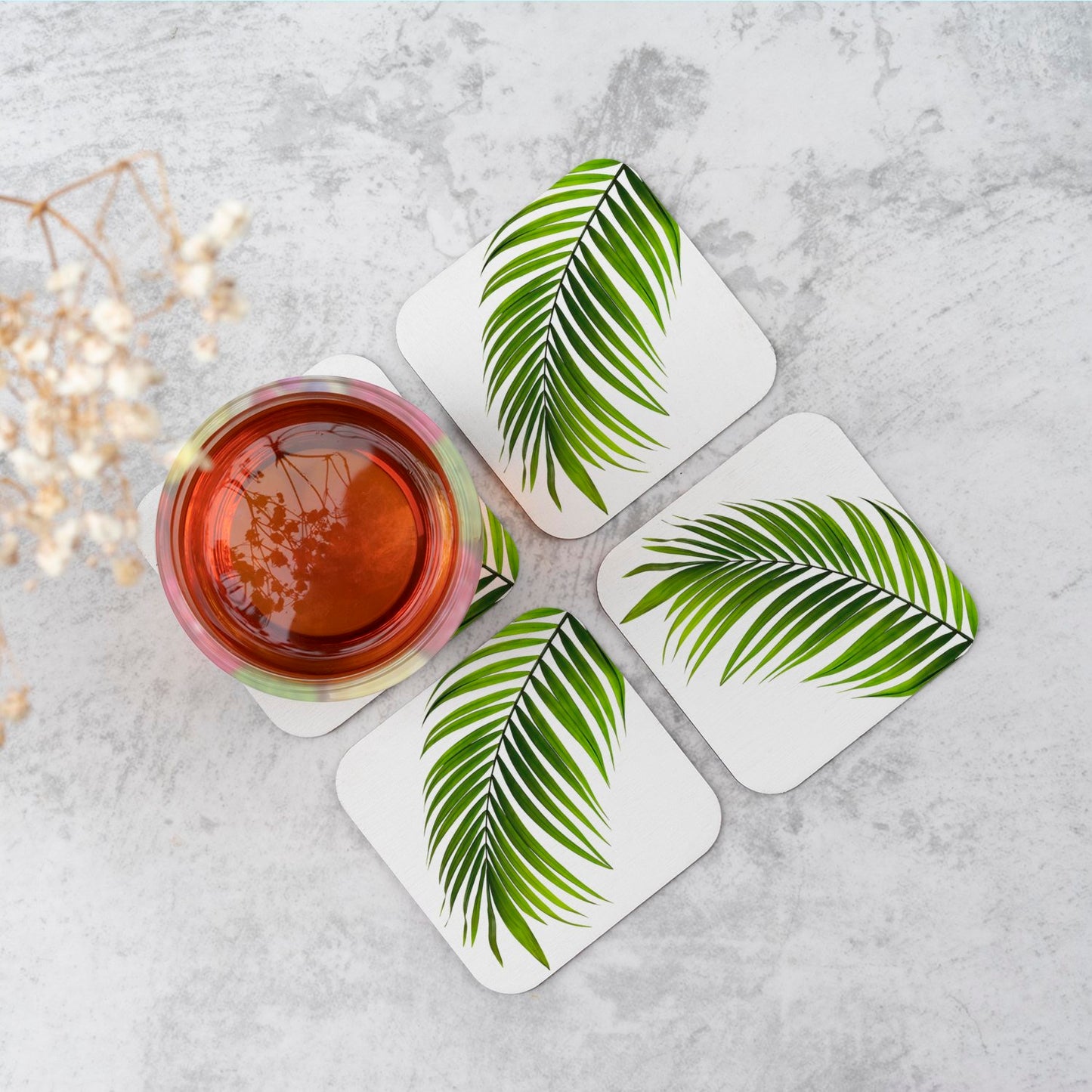 Single Palm Leaf Coasters