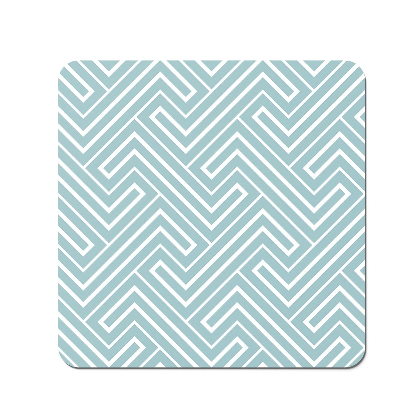 Blue And White Geometric Pattern Coasters