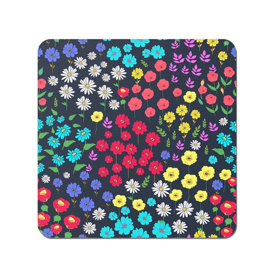 Multicoloured Flower Pattern Coasters