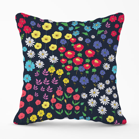 Multicoloured Flower Pattern Outdoor Cushion