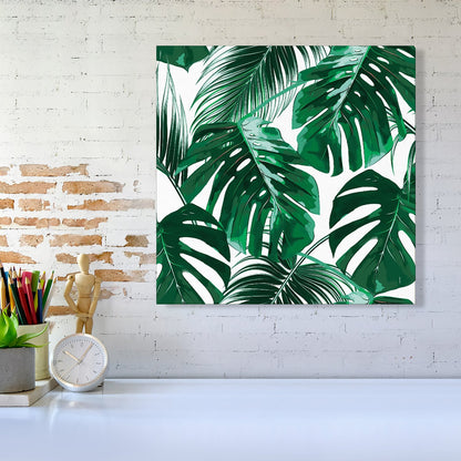 Tropical Jungle Leaf Pattern Canvas