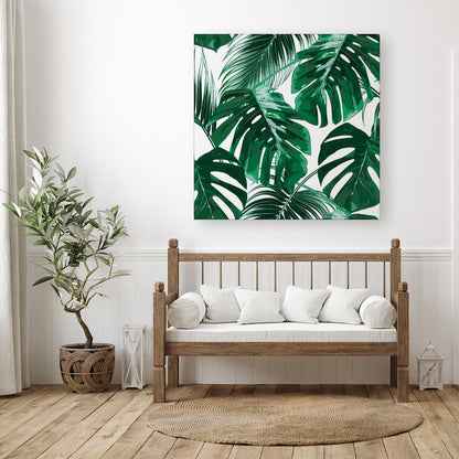 Tropical Jungle Leaf Pattern Canvas