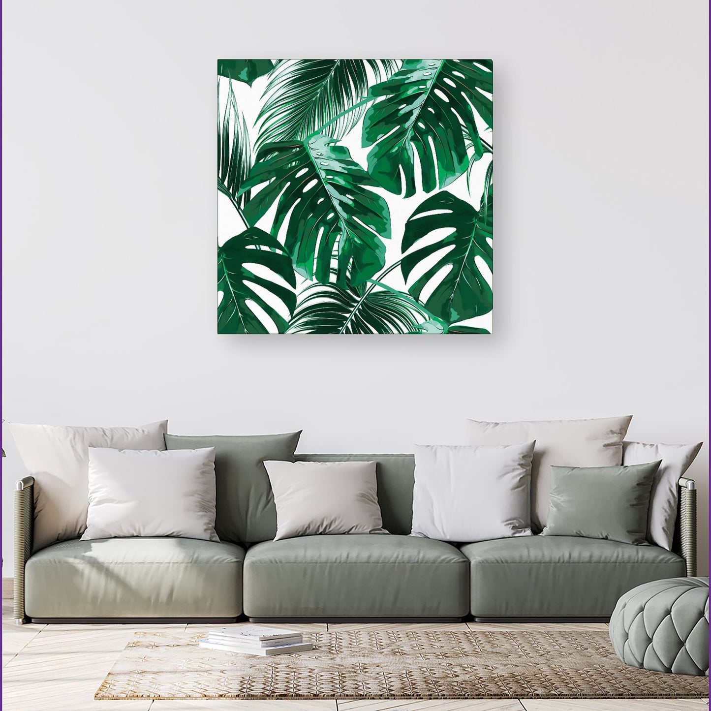 Tropical Jungle Leaf Pattern Canvas