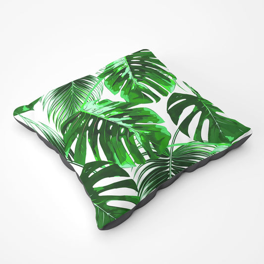 Tropical Jungle Leaf Pattern Floor Cushion