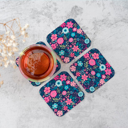 Cute Colourful Flower Pattern Coasters