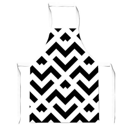 Black And White Abstract Pattern Apron