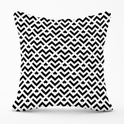 Black And White Abstract Pattern Outdoor Cushion