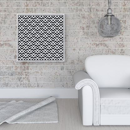 Black And White Abstract Pattern Framed Canvas