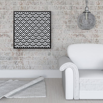 Black And White Abstract Pattern Framed Canvas