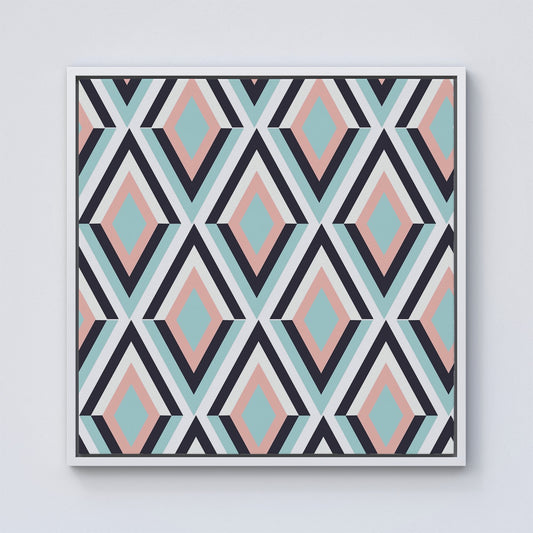 Zig Zag Abstract Pattern Framed Canvas