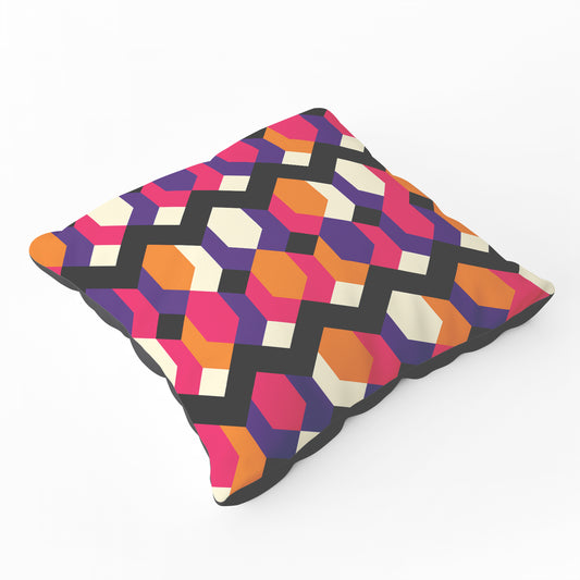 Coloured Abstract Pattern Floor Cushion