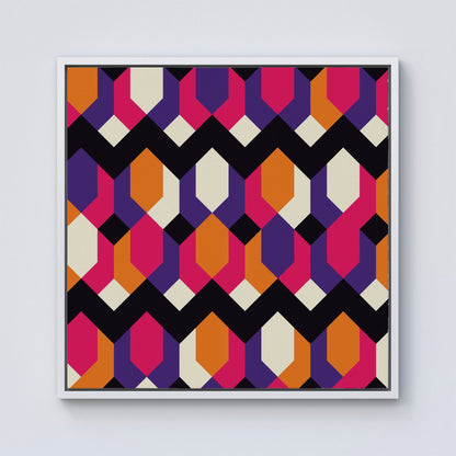 Coloured Abstract Pattern Framed Canvas