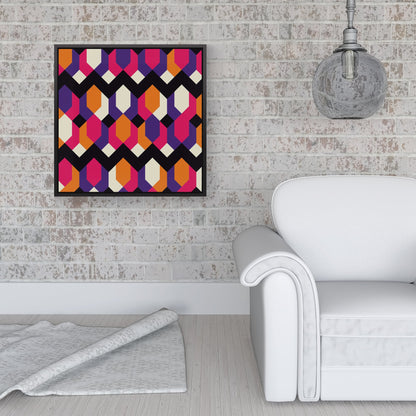 Coloured Abstract Pattern Framed Canvas